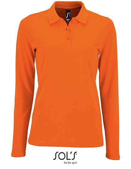 SOL´S Women´s Long-Sleeve Piqué Polo Shirt Perfect Orange S (L02083)