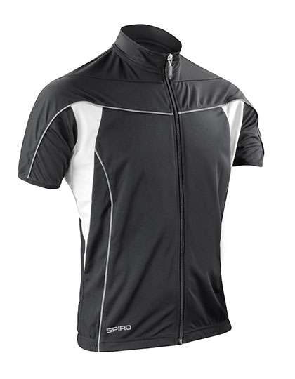 SPIRO Men´s Bikewear Full Zip Performance Top Black/White L (RT188M)