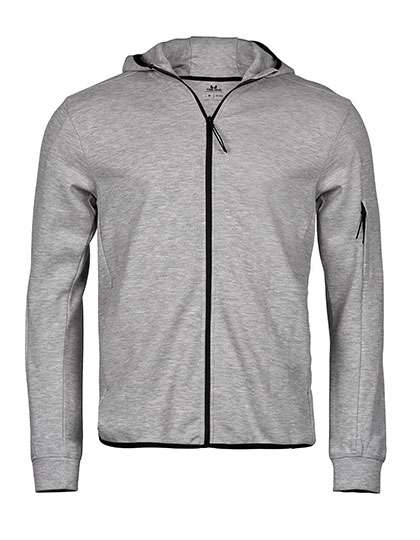 Tee Jays Athletic Hooded Full Zip Sweat Heather Grey XXL (TJ5706)