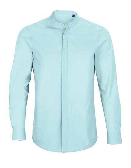 NEOBLU Men´s Mao Collar Shirt Bart Soft Blue L (NB3792)