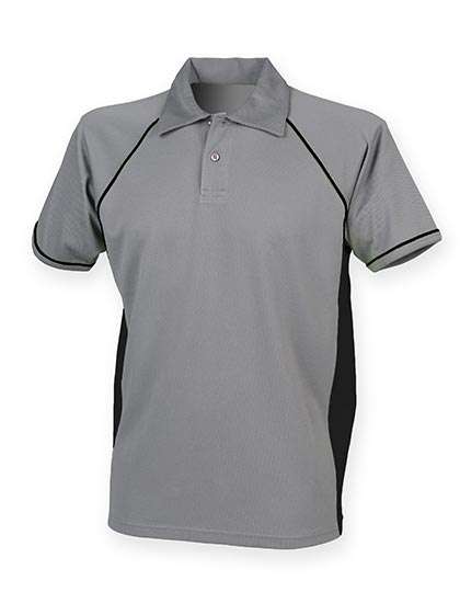 Finden+Hales Men´s Piped Performance Polo Gunmetal Grey/Black M (FH370)