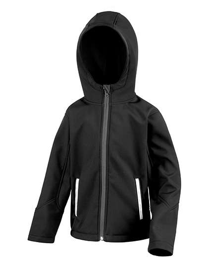 Result Core Youth TX Performance Hooded Soft Shell Jacket Black/Grey XL (11-12) (RT224Y)