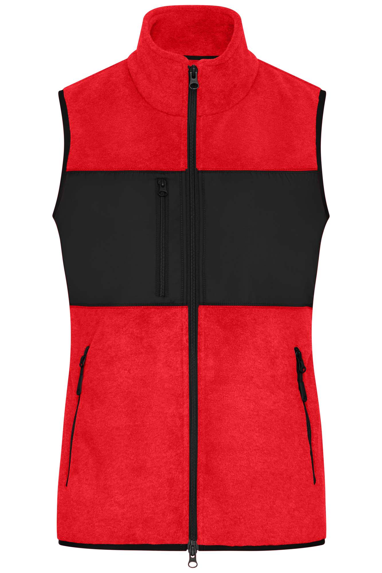 James&Nicholson Ladies´ Fleece Vest Red/Black XXL (JN1309)