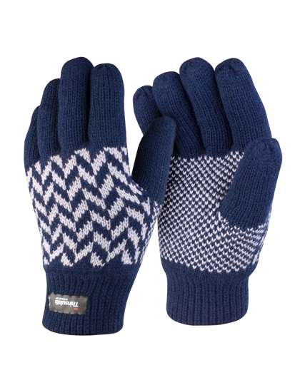 Result Winter Essentials Pattern Thinsulate Glove Navy/Grey S/M (RC365)