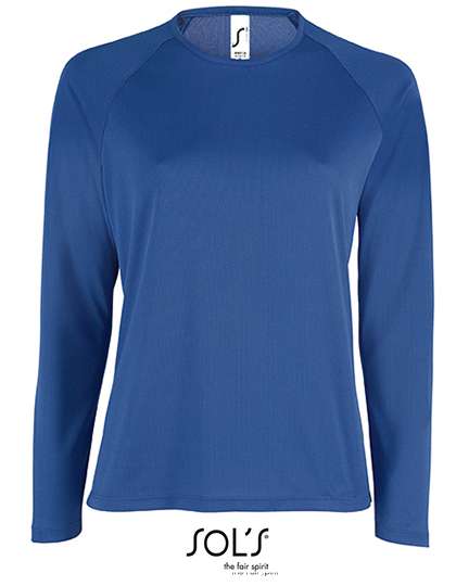 SOL´S Women´s Long Sleeve Sports T-Shirt Sporty Royal Blue 241 M (L02072)