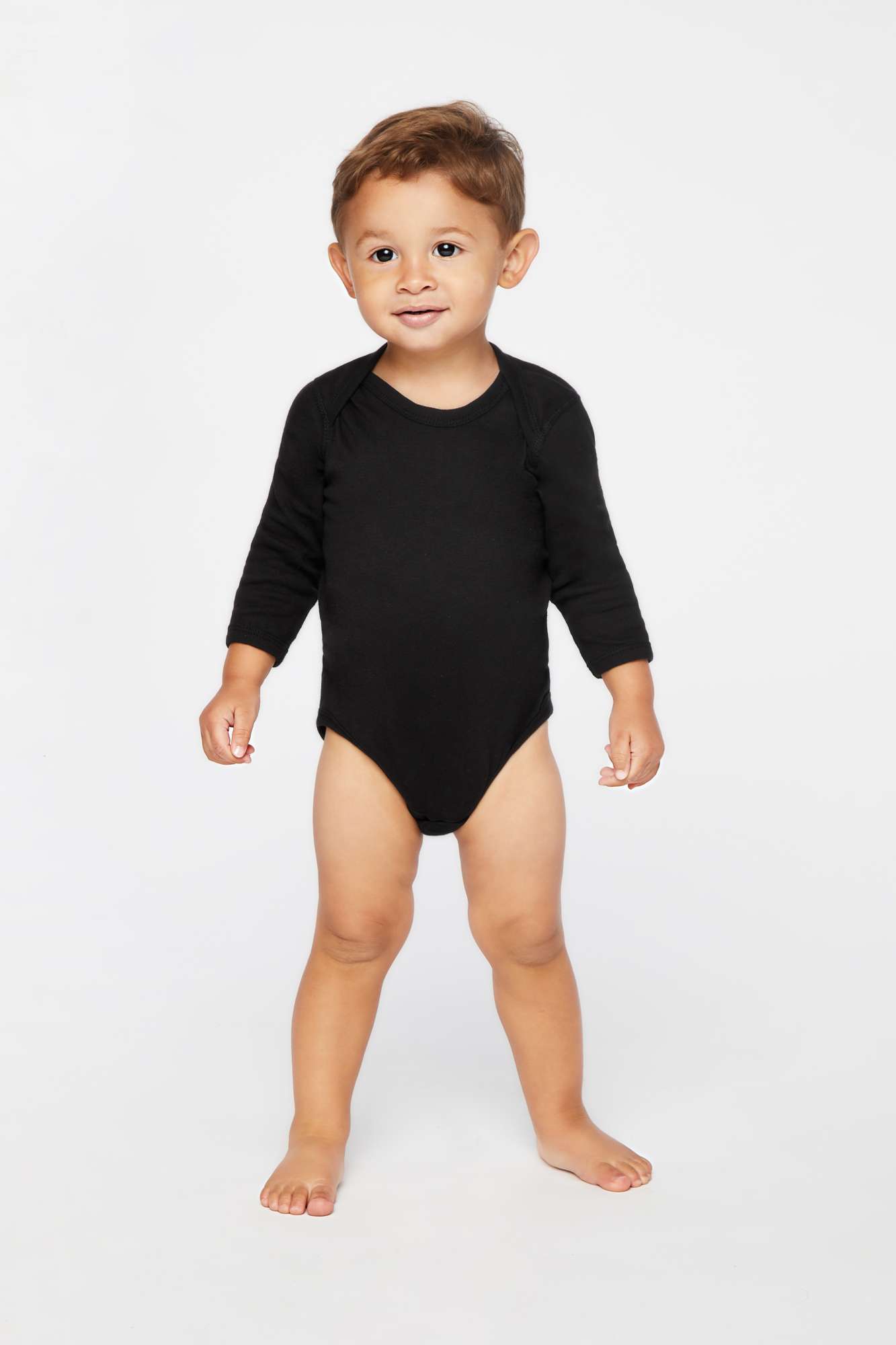 Rabbit Skins Infant Fine Jersey Long Sleeve Bodysuit Black Newborn (LA4411N)