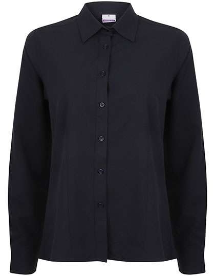 Henbury Ladies´ Wicking Long Sleeve Shirt Navy 3XL (W591)