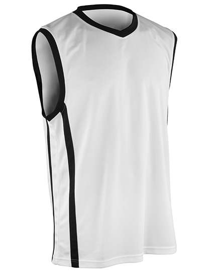 SPIRO Men´s Basketball Quick Dry Top White/Black XXL (RT278)