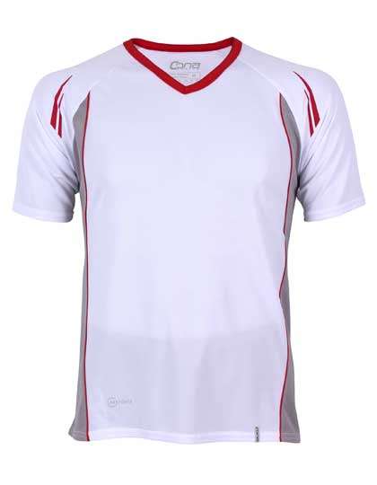 CONA SPORTS Club Tech Tee White/Red S (CN120)