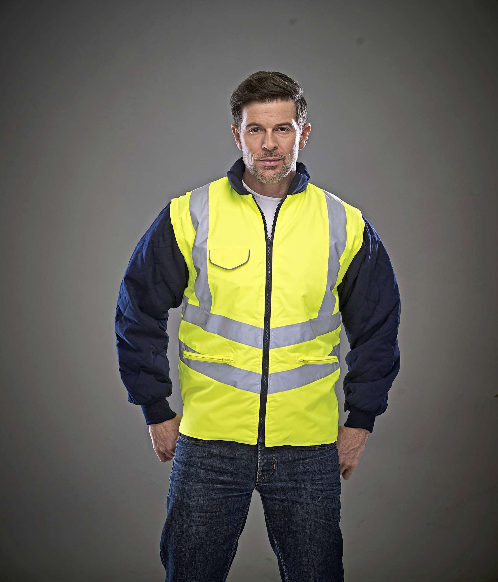 YOKO Hi-Vis Chevron Quilted Jacket Hi-Vis Yellow XL (YK703)