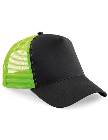 Beechfield Snapback Trucker Black/Lime Green One Size (CB640)