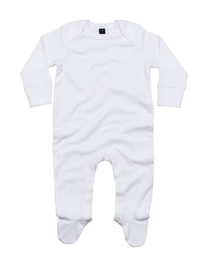 Babybugz Baby Sleepsuit With Scratch Mitts White 0-3 Monate (BZ35)