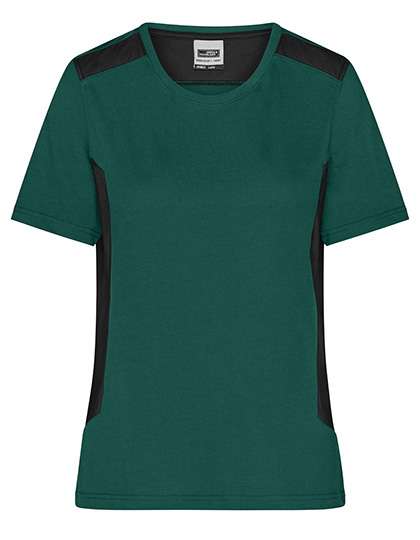 James&Nicholson Ladies´ Workwear T-Shirt -STRONG- Dark Green/Black M (JN1823)