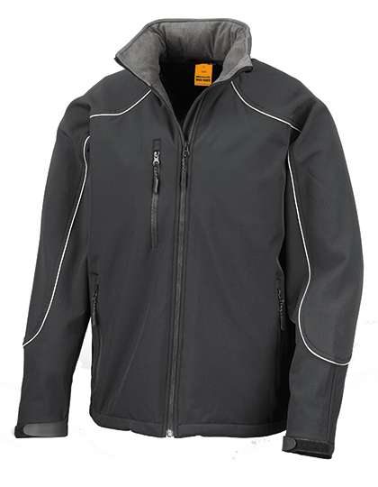 Result WORK-GUARD Hooded Soft Shell Jacket Black/Black S (RT118)