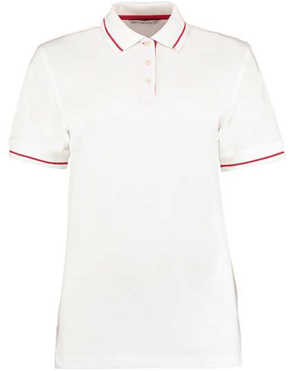 Kustom Kit Women´s Classic Fit St. Mellion Polo White/Red 42 (XL/16) (K706)