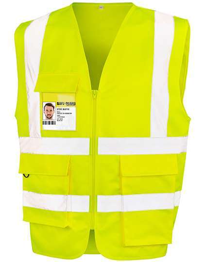 Result Safe-Guard Heavy Duty Polycotton Security Vest Fluorescent Yellow XXL (RT477)