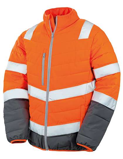 Result Safe-Guard Men´s Soft Padded Safety Jacket Fluorescent Orange/Grey XL (RT325)