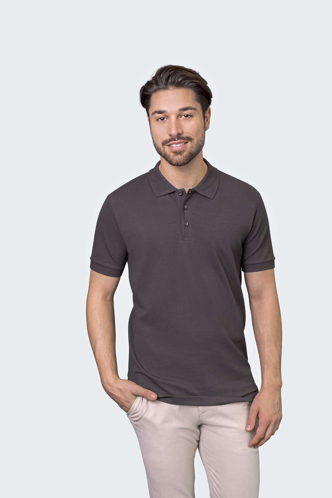 HRM Men´s Luxury Stretch Polo Dark Grey XXL (HRM502)