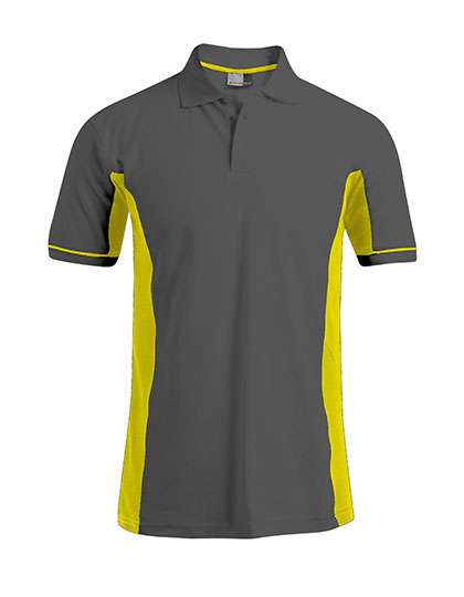 Promodoro Men´s Functional Contrast Polo Graphite (Solid)/Safety Yellow L (E4520)