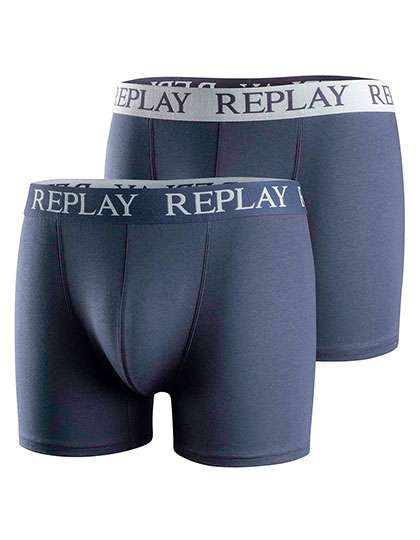 Replay Men´s Boxer Short (2 Pair Box) Dark Blue/White M (RP101005)