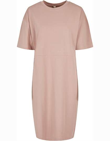 Build Your Brand Ladies´ Organic Oversized Slit Tee Dress Dusk Rose S (BY181)