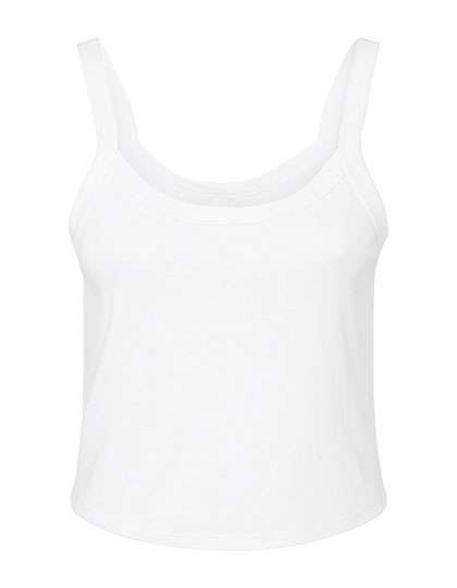 Bella Women´s Micro Rib Spaghetti Strap Tank Solid White Blend XXL (BL1012)