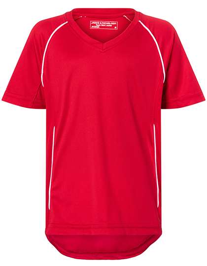 James&Nicholson Junior Team Shirt Red/White M (122/128) (JN386K)