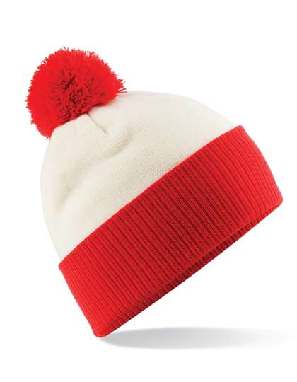 Beechfield Snowstar® Two-Tone Beanie Off White/Bright Red One Size (CB451)