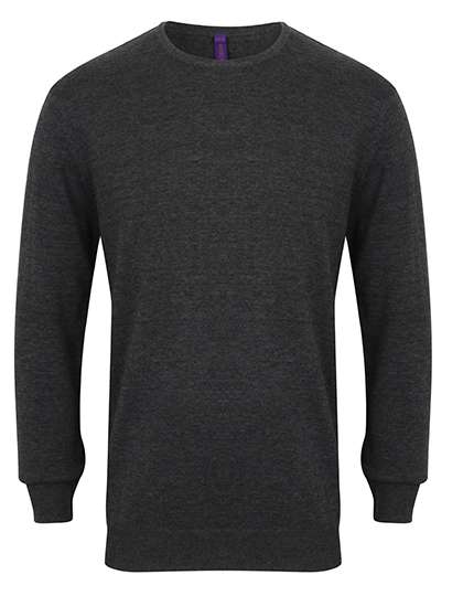 Henbury Men´s Lightweight Crew Neck Jumper Grey Marl L (W725)