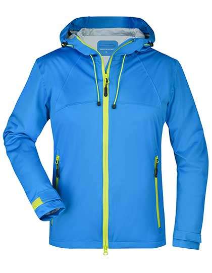 James&Nicholson Ladies´ Outdoor Jacket Aqua/Acid Yellow L (JN1097)