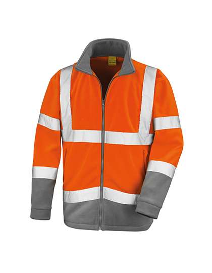 Result Safe-Guard Safety Microfleece Jacket Fluorescent Orange/Workguard Grey L (RT329)