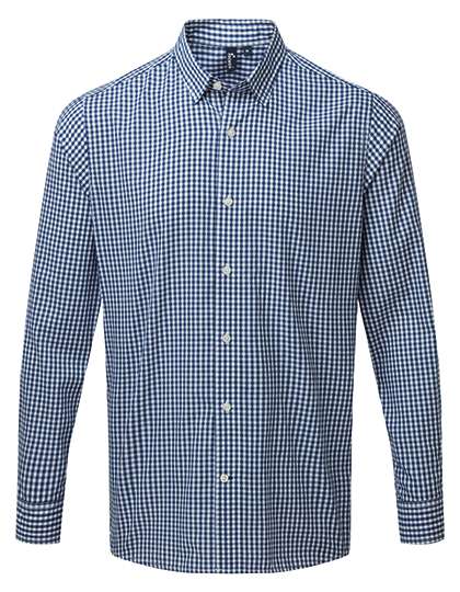 Premier Workwear Men´s Maxton Check Long Sleeve Shirt Navy (ca. Pantone 533C)/White S (PW252)