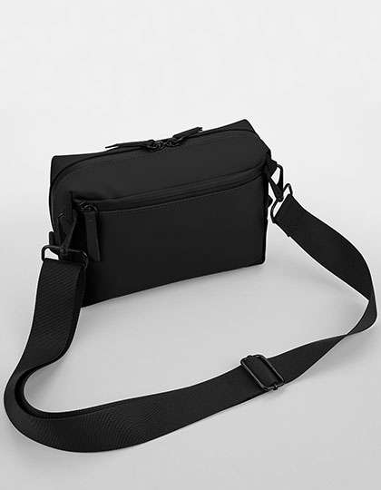 BagBase Matte PU Cross Body Bag Black 20 x 15 x 6 cm (BG334)