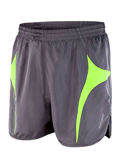 SPIRO Micro Lite Running Shorts Grey/Lime S (RT183)