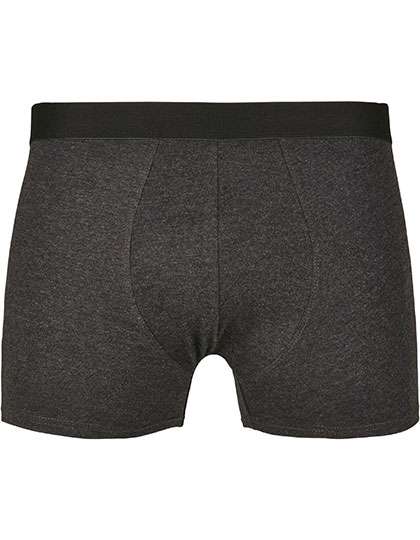 Build Your Brand Men Boxer Shorts 2-Pack Charcoal (Heather) L (BY132)