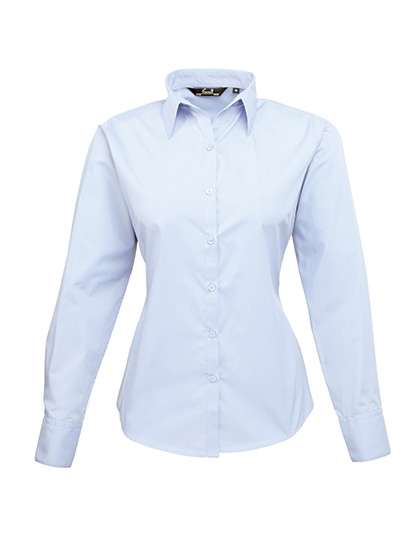 Premier Workwear Women´s Poplin Long Sleeve Blouse Light Blue (ca. Pantone 2717C) 54 (6XL/26) (PW300)