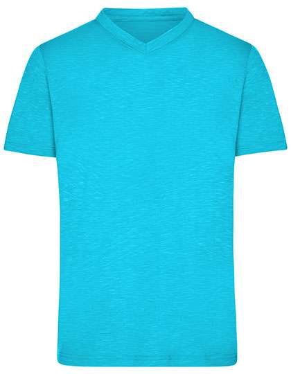 James&Nicholson Men´s Slub T-Shirt Turquoise L (JN750)