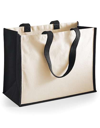 Westford Mill Printers Jute Classic Shopper Black 42 x 33 x 19 cm (WM422)