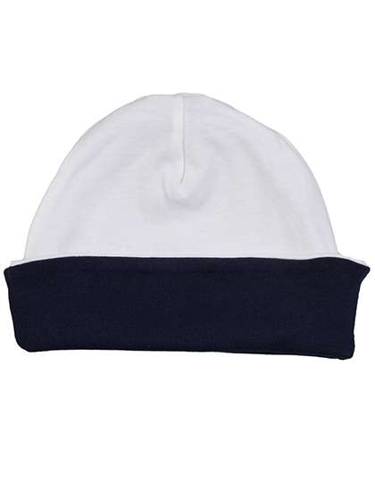 Babybugz Baby Reversible Slouch Hat White/Nautical Navy One Size (BZ44)