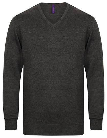 Henbury Men´s Lightweight V-Neck Jumper Grey Marl XXS (W720)