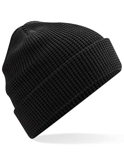 Beechfield Organic Cotton Waffle Beanie Black One Size (CB52N)