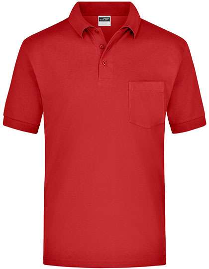 James&Nicholson Polo-Piqué Pocket Red XL (JN026)