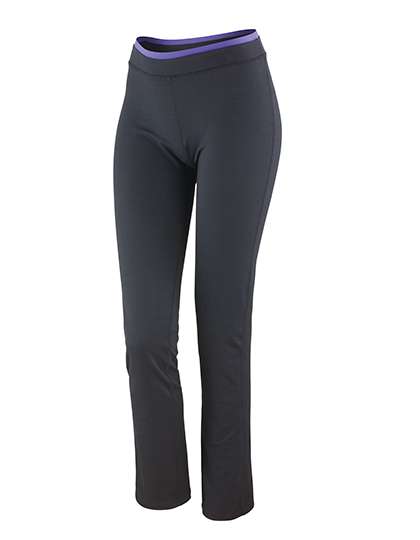 SPIRO Women´s Fitness Trousers Black/Lavender L (14) (RT275F)