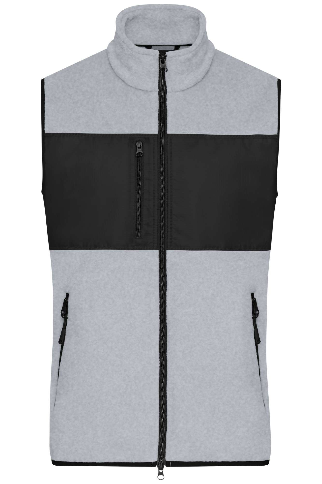 James&Nicholson Men´s Fleece Vest Carbon/Black S (JN1310)