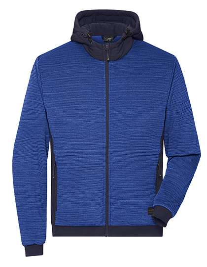 James&Nicholson Men´s Padded Hybrid Jacket Royal Melange/Navy L (JN1844)