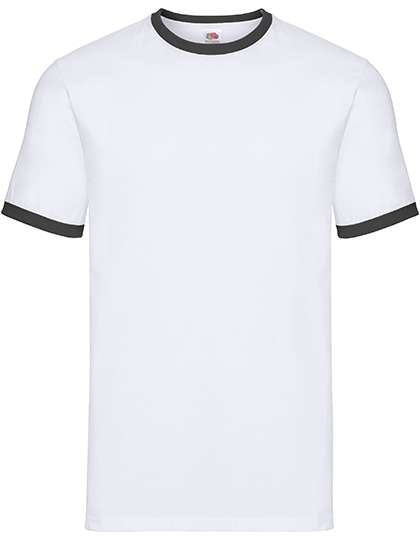 Fruit of the Loom Ringer Tee White/Black L (F159)