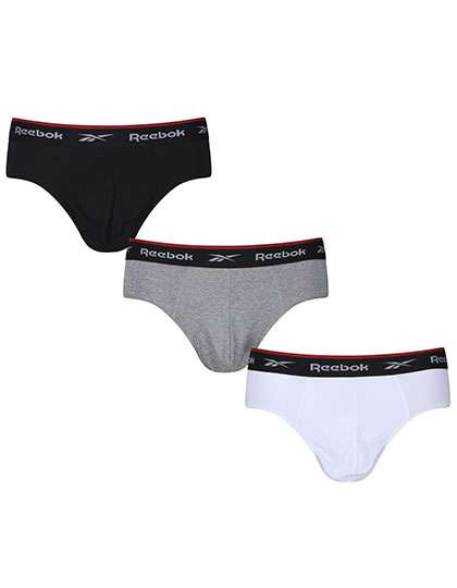 Reebok Men´s Sports Brief - Wiggins (3 Pair Pack) Black/Grey Marl L (RBK8259)