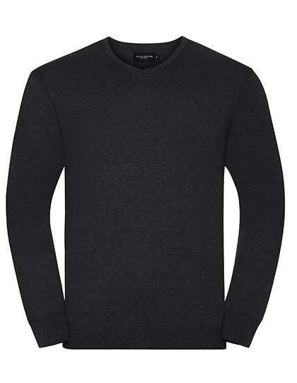 Russell Collection Men´s V-Neck Knitted Pullover Charcoal Marl XXL (Z710)