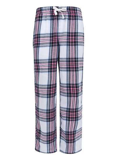 SF Minni Kids´ Tartan Lounge Pants White-Pink Check 7/8 Jahre (SM83)