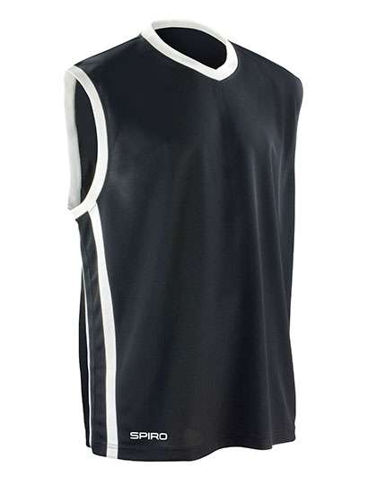 SPIRO Men´s Basketball Quick Dry Top Black/White XL (RT278)